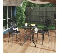 Vidaxl Chaises De Bistro 2 Pcs Aluminium Coulé Noir Noir