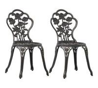 Vidaxl Chaises De Bistro Lot De 2 Bronze Aluminium Coulé