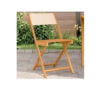 Vidaxl Chaises De Bistrot Lot De 2 Beige Bois D'acacia Massif Et Tissu