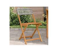 vidaXL Chaises de bistrot 2 pcs. Gris Acacia massif et poly rotin