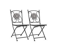 Vidaxl Chaises De Bistrot Mosaïque 2 Pcs Gris