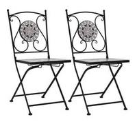 Chaises de bistrot mosaïque 2 pcs Gris