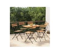 Chaises de bistrot pliantes 6 pcs Bois de teck solide et acier 3152110