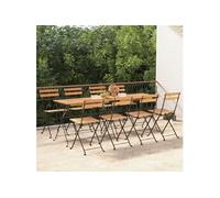 vidaXL Chaises de bistrot pliantes 8 pcs Bois de teck solide et acier 3152111