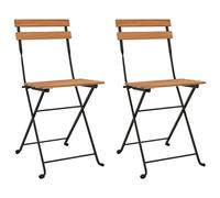 Lot de 6 Chaises de Bistrot Pliantes Sièges Bois de Teck Solide Acier vidaXL