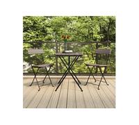 319988 vidaXL Chaises de bistrot pliantes 2 pcs Gris Résine tressée et acier
