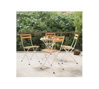 Lot de 6 Chaises Pliables de Jardin Sièges Acier Bois d'Acacia Massif vidaXL