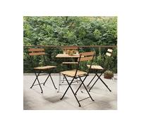 Vidaxl Chaises De Bistrot Pliantes 4 Pcs Bois De Teck Solide Et Acier