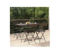 Chaises de bistrot pliantes lot de 4 Résine tressée et acier3152115