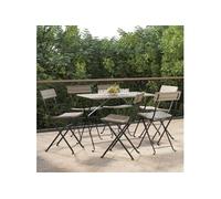 Lot de 6 Chaises de Bistrot Pliantes Sièges Gris Résine Tressée Acier vidaXL