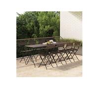 Lot de 6 Chaises de Bistrot Pliantes Sièges Gris Résine Tressée Acier vidaXL
