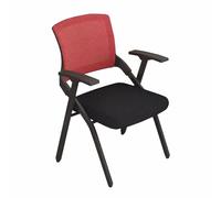 Chaises de Bureau à Dossier Haut Chaise Pliante avec Tablette intégrée pour salles conférence Bureaux écoles Classe et d'attente Polyvalente la Formation du Personnel(Rood)