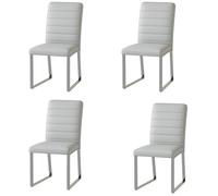 Chaises de Bureau à Dossier Haut Ensemble Table et Salle Manger Rondes Modernes avec Pied Central Base cannelée Rangement dissimulé 2 Niveaux Assise en Cuir PU Pieds traîneaux mé