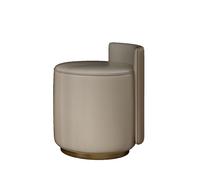 Chaises de bureau de maquillage pour filles et femmes, tabouret de coiffeuse rond élégant pour salle de maquillage et chambre à coucher, tissu technique/base en bois massif, blanc cassé et kaki