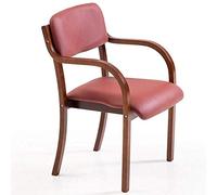 Chaises de bureau inclinables en bois empilables avec siège rembourré en polyuréthane pour la maison et le bureau