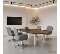 vidaXL Chaises de bureau pivotantes 4 pc Moderne Hauteur réglable Gris foncé