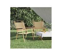 Chaises de camping lot de 2 Beige 54x55x78 cm Tissu Oxford Beige G