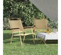 Chaises de camping lot de 2 Beige 54x55x78 cm Tissu Oxford Beige G