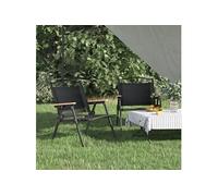 Vidaxl Chaises De Camping 2 Pcs Noir 54x43x59 Cm Tissu Oxford
