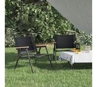 Chaises de camping lot de 2 Noir 54x43x59 cm Tissu Oxford