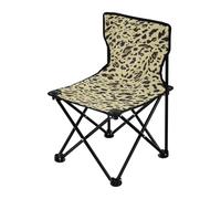 Chaises de camping portables légères et pliables avec sac de transport inclus Motif léopard Jaune pâle