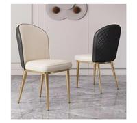 Chaises de Cuisine, chaises de Salle à Manger, chaises de comptoir en Cuir Vintage du Milieu du siècle, chaises de Salon de Loisirs, Chaise d'appoint rembourrée avec Pieds en métal doré(Nero)