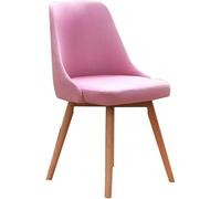 Chaises de cuisine et de salle à manger, tissu, pieds en hêtre, for la maison, le salon, le bureau, la chambre, le balcon, la salle de réunion, la négociation, le maquillage, le nail art(Pink)