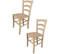 Chaises de cuisine et salle à manger Tommychairs - Set 2 chaises Venezia 38 en bois de hêtre poli et brut