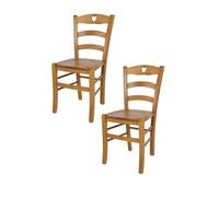 Chaises de cuisine Tommychairs - Set 2 chaises Cuore en bois massif couleur chêne