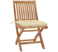 Chaises de jardin 2 pcs avec coussins blanc crème Teck massif vidaXL G