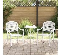 Chaises De Jardin Vidaxl 2 Pcs En Aluminium Blanc Moulé