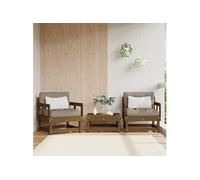 Vidaxl Chaises De Jardin 2 Pcs Marron Miel Bois Massif De Pin