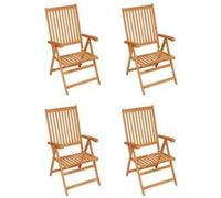 Vidaxl Chaises De Jardin 4 Pcs Avec Coussins Bleu Royal Bois De Teck Bleu