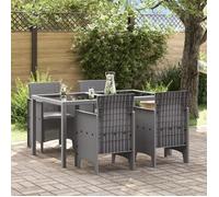 vidaXL Chaises de jardin Ensemble 4 pièces Gris clair Plastique/Polyester avec coussins