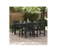 Chaises De Jardin Vidaxl 4 Pcs Noir 65,5x55,5x88 Cm Hdpe, Chaises De Jardin Vidaxl 2 Pcs Noir Hdpe