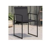 Chaises de jardin 4 pcs noir acier et textilène, siège de jardin, siège d'extérieure, chaise d'extérieur, assise de 4008593
