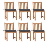 Chaises De Jardin 6 Pcs Avec Coussins Bois De Teck Massif Yueyinnkeji Type10