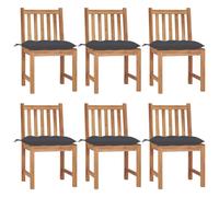 Chaises De Jardin 6 Pcs Avec Coussins Bois De Teck Massif Yueyinnkeji Type10