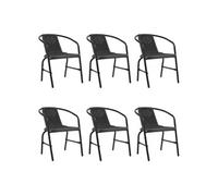 Vidaxl Chaises De Jardin 6 Pcs Rotin Plastique Et Acier 110 Kg