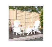 Vidaxl Chaises De Jardin Adirondack Repose-Pied Table Pehd Blanc Blanc