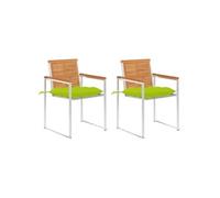 Vidaxl Chaises De Jardin Avec Coussins 2 Pcs Acacia Solide Et Acier