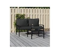 Vidaxl Chaises De Jardin Avec Coussins Gris 2 Pcs 62x75x79 Cm Acier