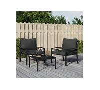 Vidaxl Chaises De Jardin Avec Coussins Gris 2 Pcs 68x76x79 Cm Acier