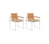 Lot de 8 Chaises de Jardin avec Coussins Siège Bois d'Acacia Solide vidaXL