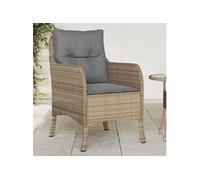 Chaises de jardin avec coussins lot de 2 mélange beige rotin365149