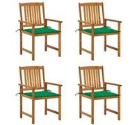 Vidaxl Chaises De Jardin Avec Coussins 4 Pcs Bois D'acacia Massif