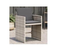 Chaises de jardin avec coussins lot de 4 gris clair poly rotin 364988