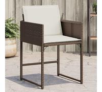 Chaises de jardin avec coussins lot de 4 marron résine tressée vidaXL