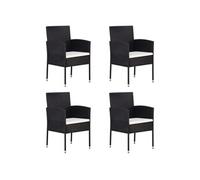Vidaxl Chaises De Jardin Coussins Blanc Crème 4pcs Noir Résine Tressée