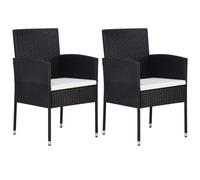 Chaises de jardin coussins gris foncé 2 pcs résine tressée vidaXL